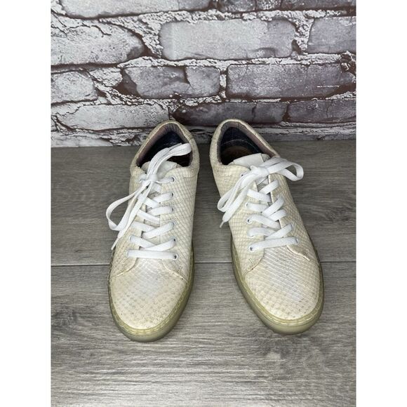 Massimo Dutti White Leather Snake Skin Embossed Trainers Shoes Women Sz 39EU/8.5 - Picture 11 of 16